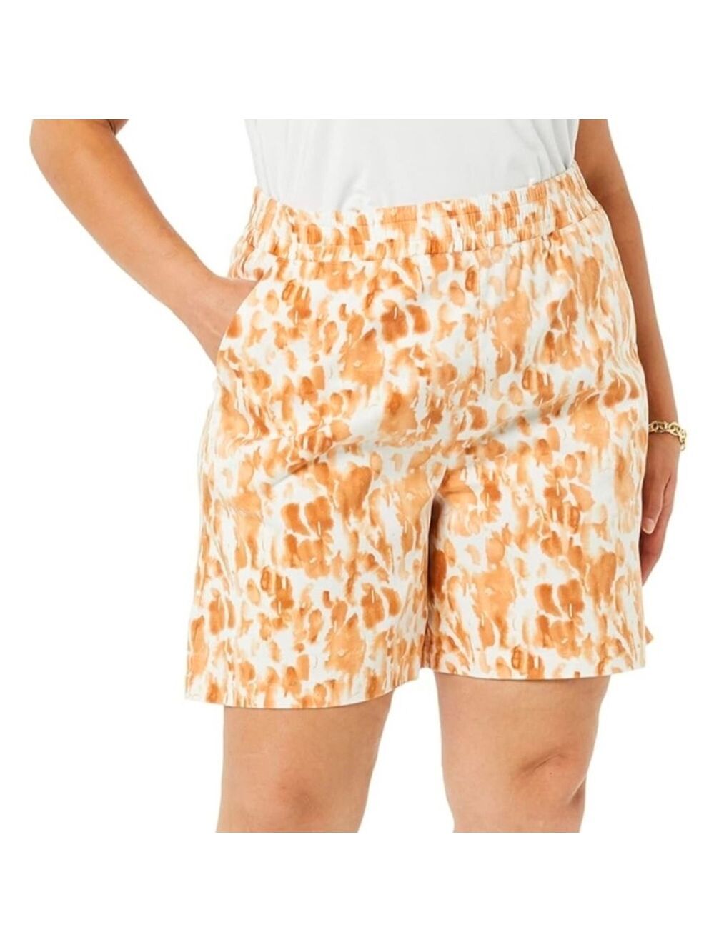 Daily Ritual Terracotta White Brushstroke Soft Dressing Shorts Size Medium